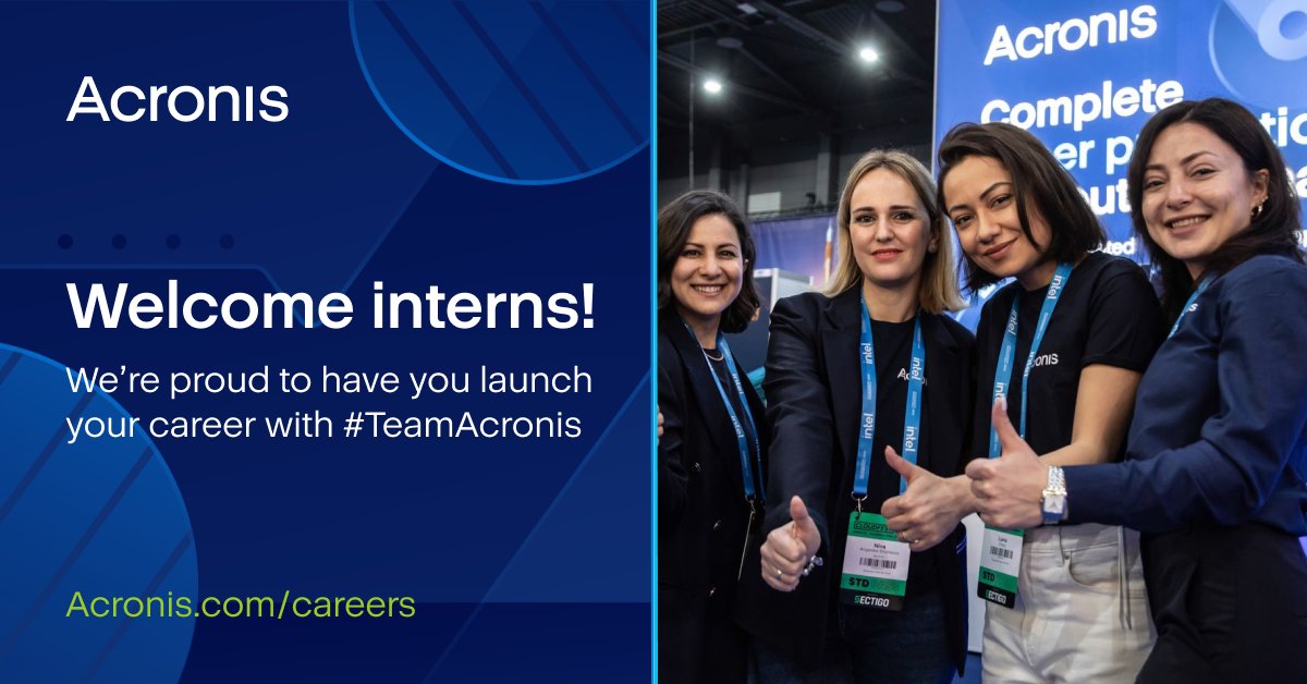 🤝 Creating a #CyberFit future begins with investing in the next generation of #CyberProtection experts.

So from all of us at #TeamAcronis, here's a big and warm welcome to our class of 2023 Summer Interns from Constructor University Bremen!

#WeAreHiring