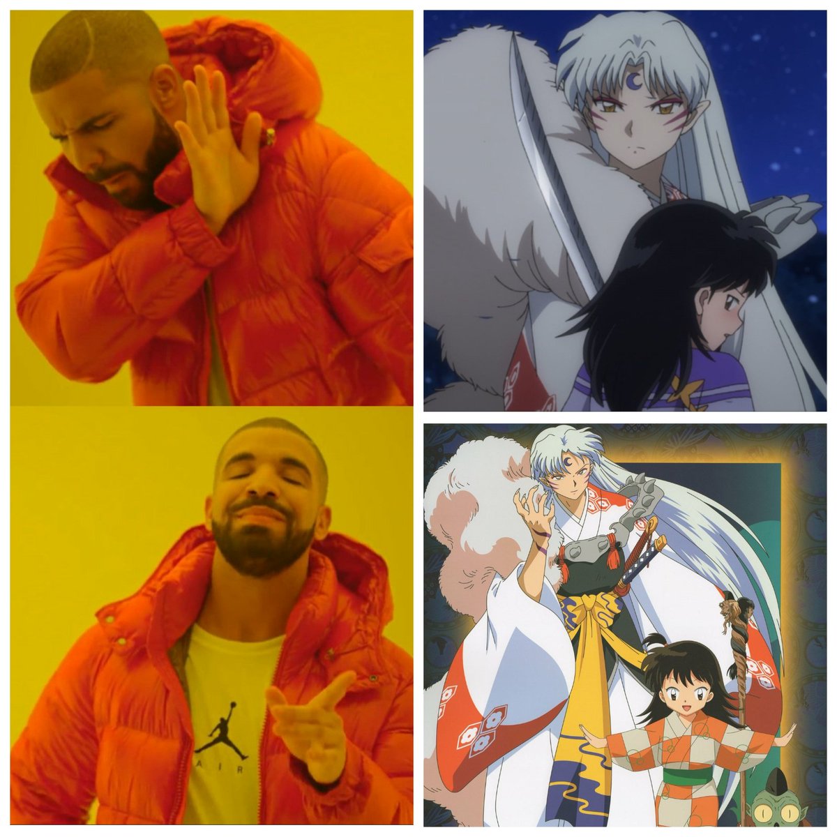 Volviendo a ver Inuyasha para mí que bonita y tierna era le relación de sessrin hasta que yashahime tuvo que entrar y crearles un romance turbio, ojalá la secuela no existiera así no arruinaba algo que ya era perfecto.