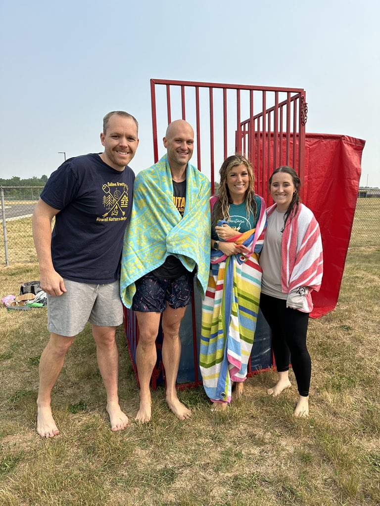 MrSpicerTweets's tweet image. The 5th grade celebration was fun and the dunk tank was cold. Loved celebrating this group! #SASCompass #HeritageLearn