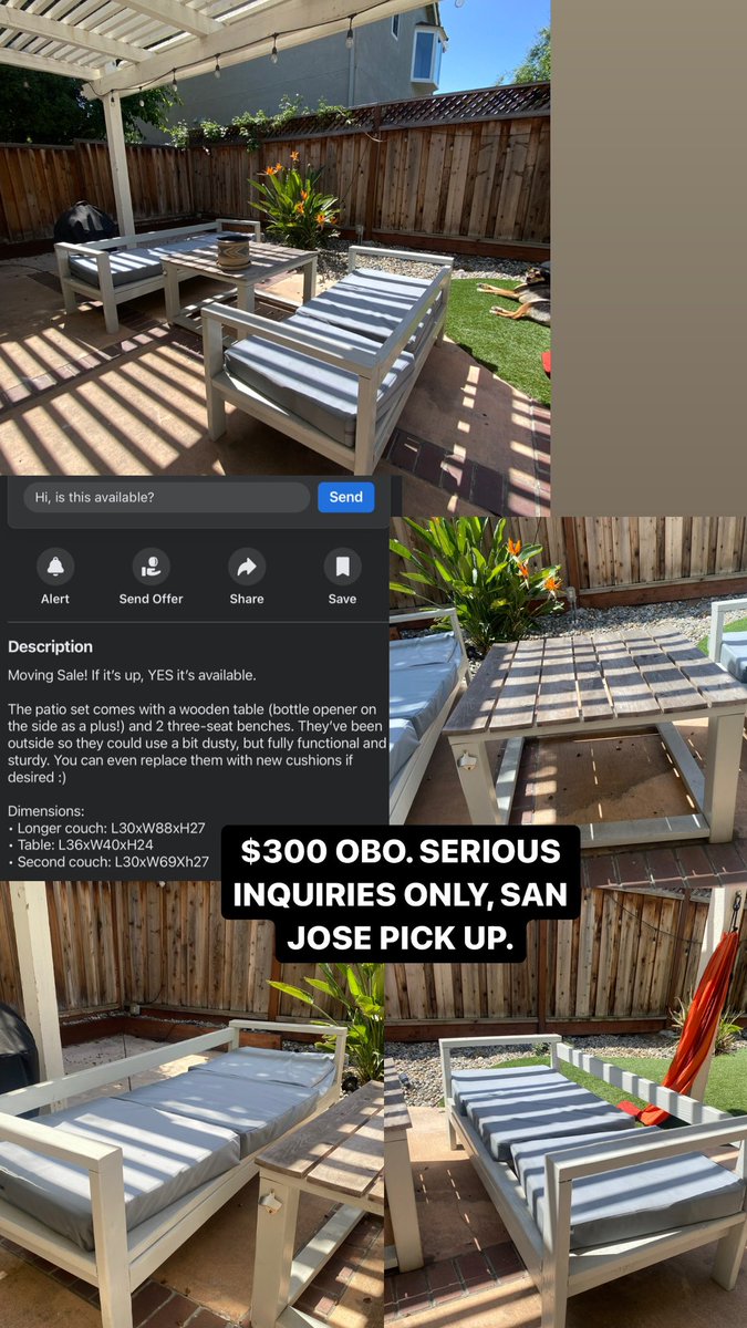 Followers if y’all could help me get some traction and repost for my South Bay folks 🙏🏼 #sanjose #washer #patiofurniture #patioset #swag #help #greatdeals