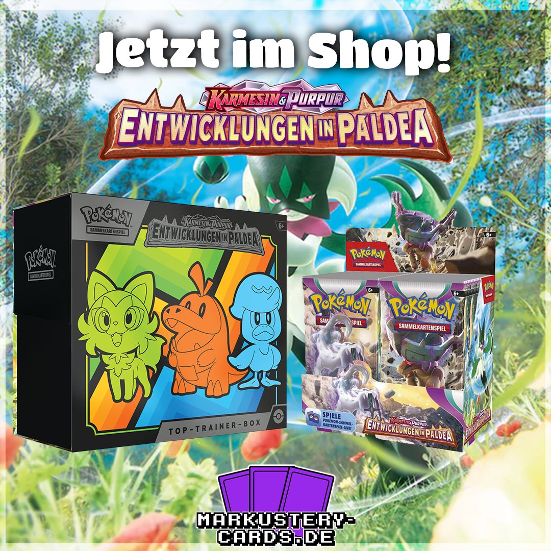 Außerdem gibt es das neuste #PokemonTCG 
Set im Shop &amp; ist bereits auf Lager und kann sofort zu euch geschickt werden 🫡

📌markustery-cards.de/collections/vo…

#Werbung