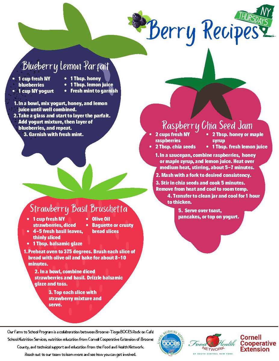 NY Berry Season!🍓🫐

ccebroomecounty.com/nutrition/farm…

#farm2school #schoollunch #nyfarm2school

@BinghamtonCSD @ChenangoForksSD @CVCSDWarriors @MECSDSpartans @HCSHORNETS @JohnsonCityCSD @UECSDTigers @Windsor_CSD @WhitneyPointCSD @OAUpdate @OACSDOperations @DepositCSD
