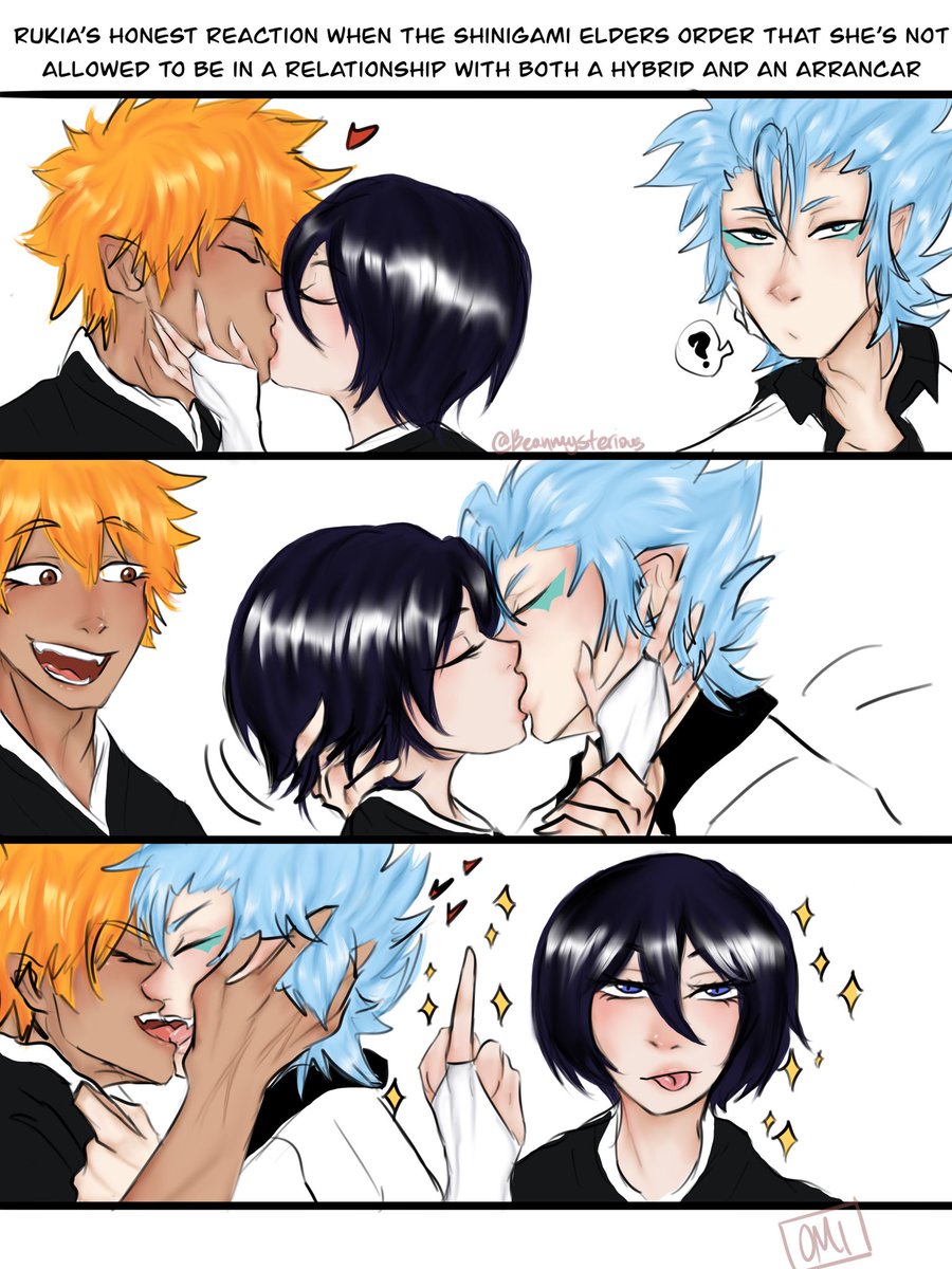 I did the meme thing ☝🏼 (late over done meme) 
-
Anyways Rukia doesn’t give a fuck when it comes to her boys~ rules be damned 😩🧡💙💜
-
#BLEACH #イチルキ #grimmichi #ichiruki
