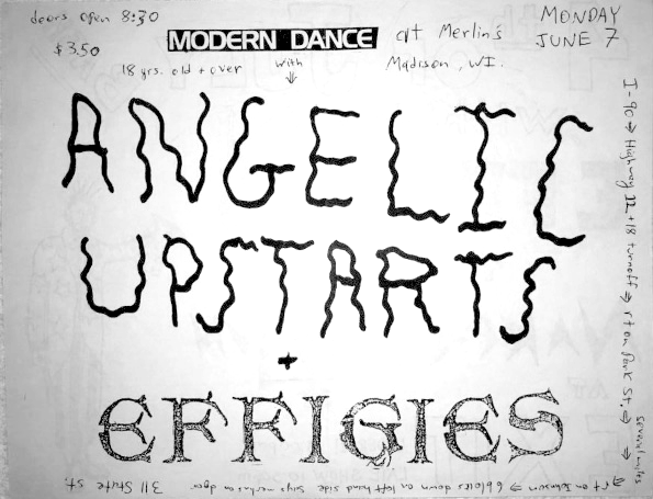 Today in 1982: Angelic Upstarts & The Effigies @ Merlin's, Madison WI #effigies #angelicupstarts #vintagepunkflyers #todayin1982