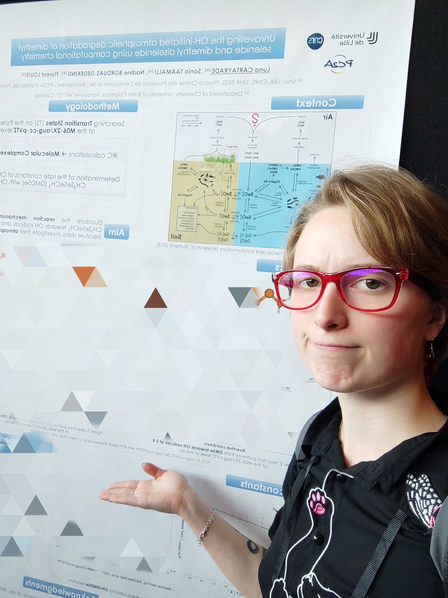 Interested in Selenium #atmoschem ?Want an intro to #comptchem to unravel thermo and kinetics? Come check my poster during the #CSC2023 session (5:40 until 7:20pm)! @PC2A_umr8522 @CNRS_HdF @RechercheUlille @inter_univlille @nadineborduas @UBCChem @ConsulatFRAVan @CIC_ChemInst