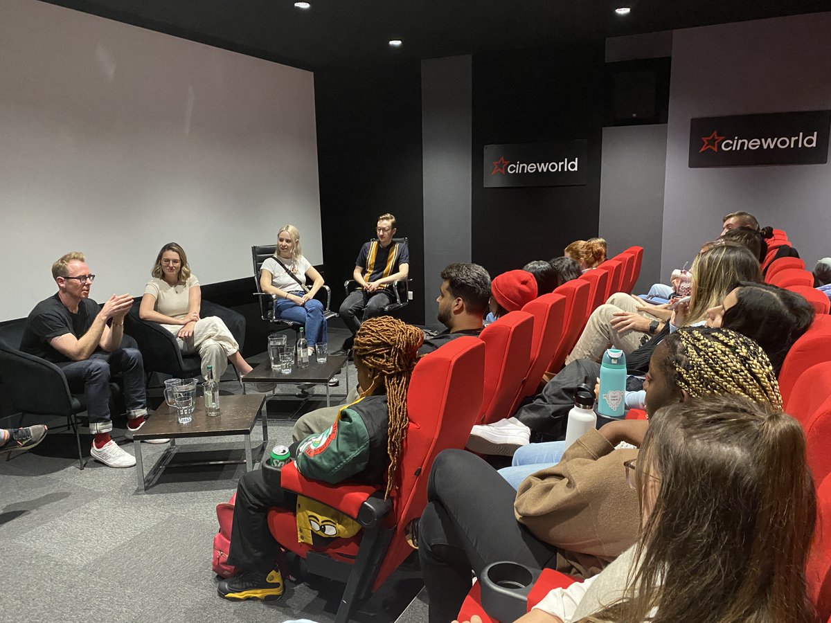 NFTSFilmTV's tweet photo. 2nd @NFTSFilmTV #masterclass of the week tonight with the incredible team behind acclaimed documentary @TheOtherFellow.

Big thank you to @mattbauerfilm (director) and NFTS graduates @LesleyPosso (editor), @AIMcNamara (composer) &amp; @MichelleBrondum (producer)! 🔥➡️ @primevideo https://t.co/BXR21oSUuc