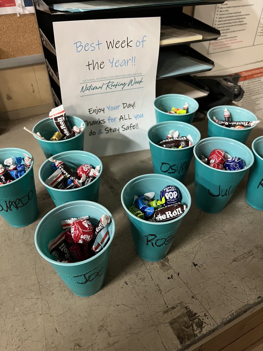 KatoRoofing's tweet image. #NationalRoofingWeek
Wednesday: Employee appreciation! What can we say about our crew... they are the BEST and here at Kato Roofing, we celebrate them often!! @NRCAnews