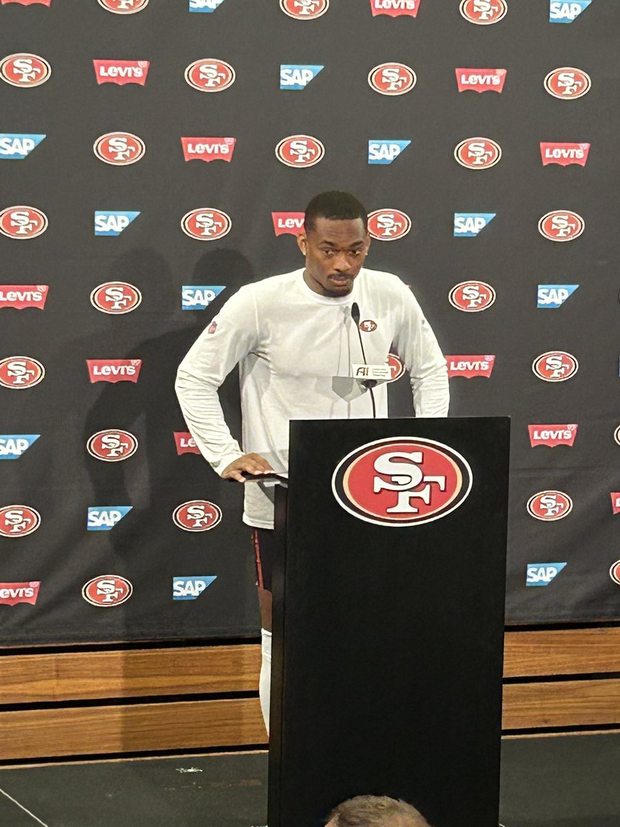 TheKateRooney's tweet image. Deommodore Lenoir says his goal this year is to establish himself as one of the best corners in the league. 

Says he’s learned a lot from Charvarius Ward: “that’s like a big brother to me.”

#49ers #FTTB #nflminicamp