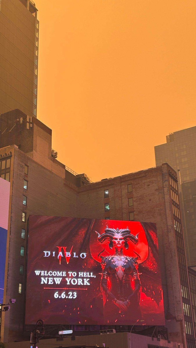 Man, @Diablo wasn't kidding about the hell part #DiabloIV #Diablo4 #QuebecWildfires #Quebecfires #NYC