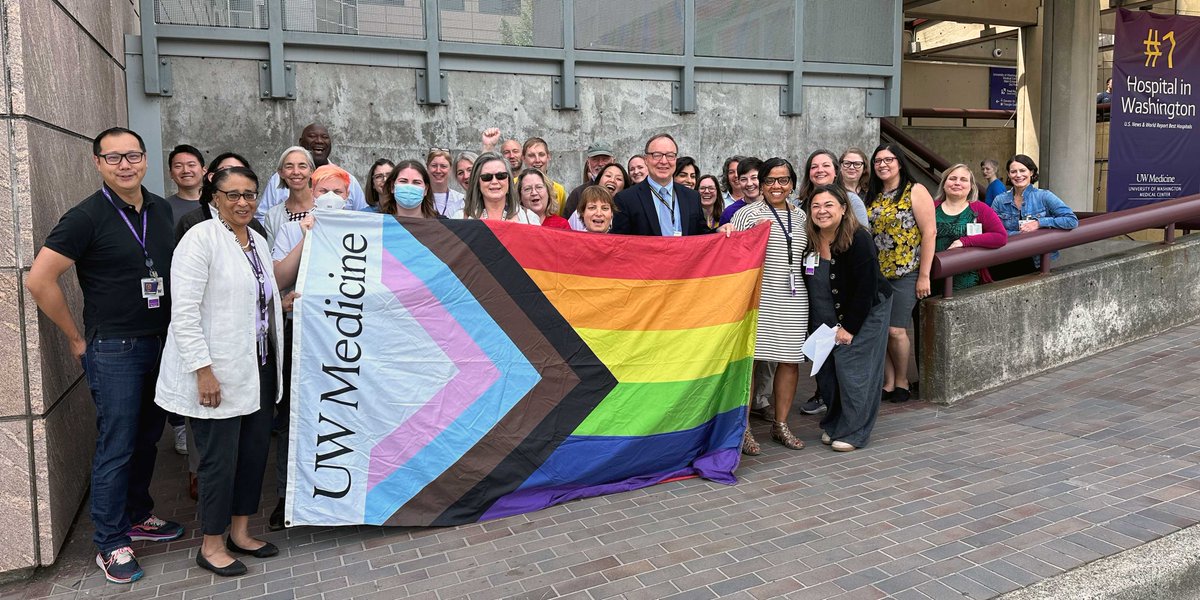 .<a href="/UWMedicine/">UW Medicine</a> staff &amp; medical school community raised the flag to honor #PrideMonth  at Montlake &amp; Northwest hospitals🌈Since 2011, UW Medicine has been named a Leader in Healthcare Equality in the <a href="/HRC/">HRC</a>'s Healthcare Equality Index hrc.org/resources/heal…