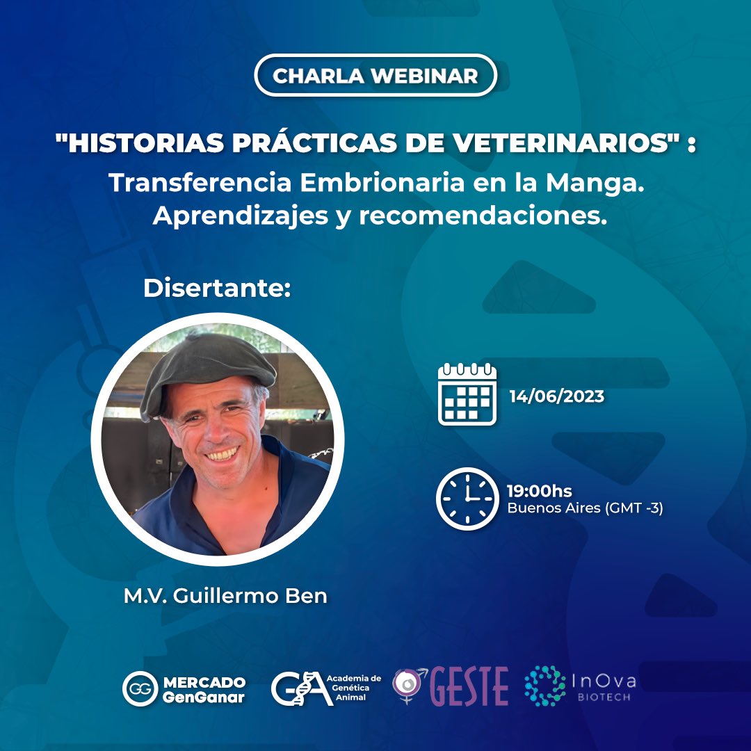 GenGanar's tweet photo. Nueva charla con el M.V. Guillermo Ben 👨🏽‍⚕️ Con tu inscripción participas por un par de entradas para el VI Congreso de SATE 🧬

Anótate ahora acá  👉 https://t.co/qAhZk1WPrg
⁣
🗓Miércoles 14/06
🕑19:00 hs ⁣⁣

La charla es gratuita y en formato virtual 👨🏽‍💻 ¡Te esperamos!⁣⁣ https://t.co/4bzkSPx4Ul