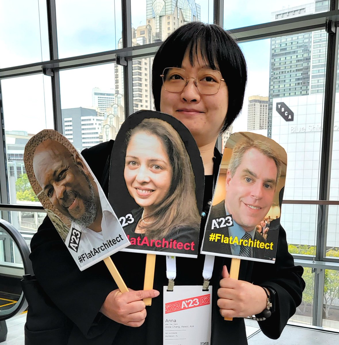 wjmarchitect's tweet photo. Anna Chang is here with Flat Architect at A'23 ... 

#A23con #AIA #AIANJ #AIANY #Architect #Architecture @AIAnational @AIANJ @AIANY #ValueOfAIAmembership #BluePrintForBetter #EconoFunctionalAestheticBalance #pride #Archi #SanFran #FlatArchitect  #AIAdesignConference2023 #designJoy