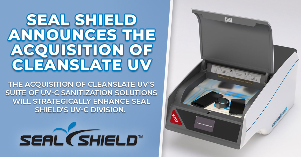 vesgator's tweet photo. Seal Shield is proud to announce the acquisition of CleanSlate UV’s suite of UV-C sanitization solutions! To read the full press release, visit: https://t.co/bRVej1Lvpb https://t.co/2cvoA6FII2