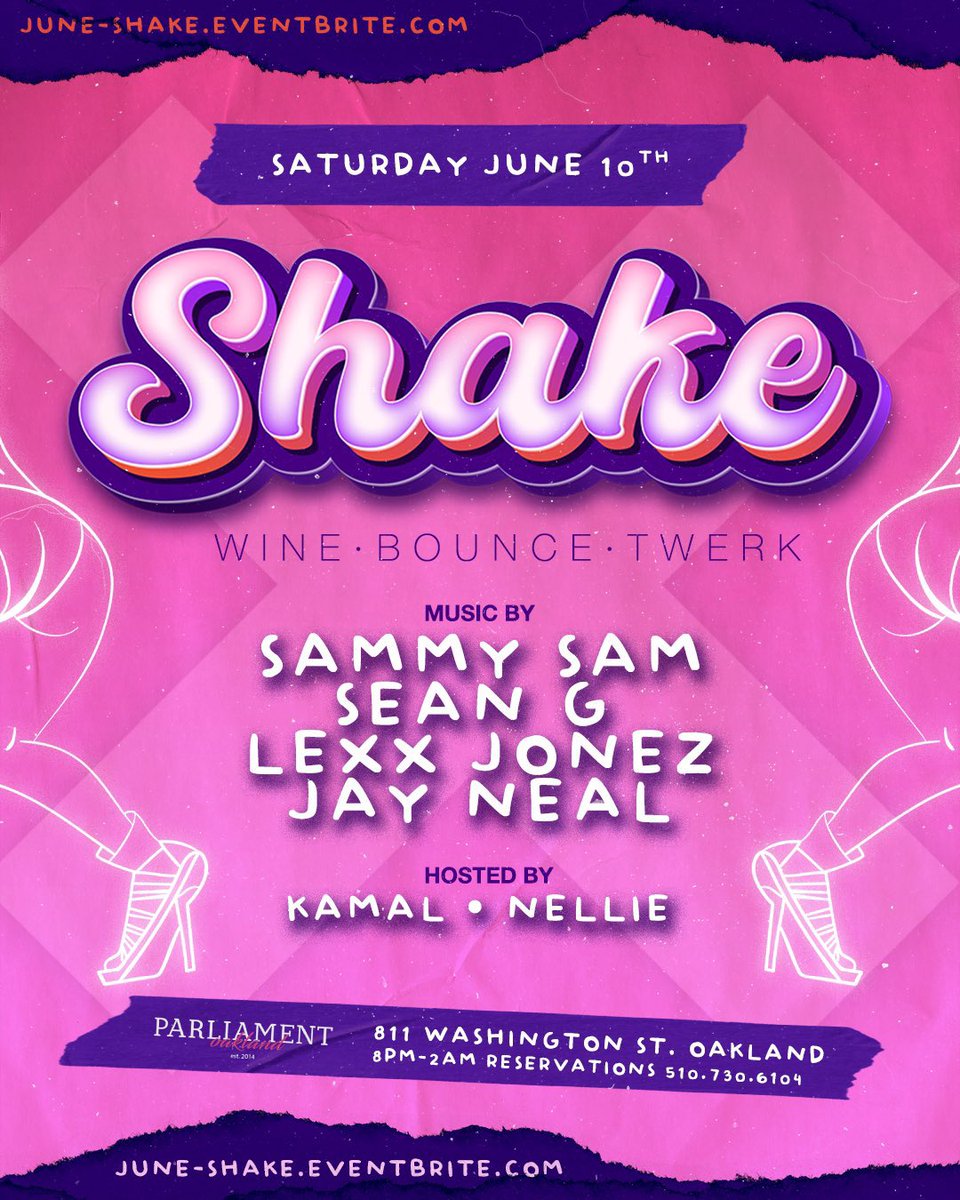 DeeJaySeanG's tweet photo. SATURDAY NIGHT 🌃

SHAKE at @811Parliament 

Music by  @wedieri91 • @LexxJonez • @JayNeal4 • @Deejayseang

Hosted by @ThaRealKamal &amp; @mamarayperiod 
 
RSVP at https://t.co/JtiqldP4fc https://t.co/ML8nyjxhOC