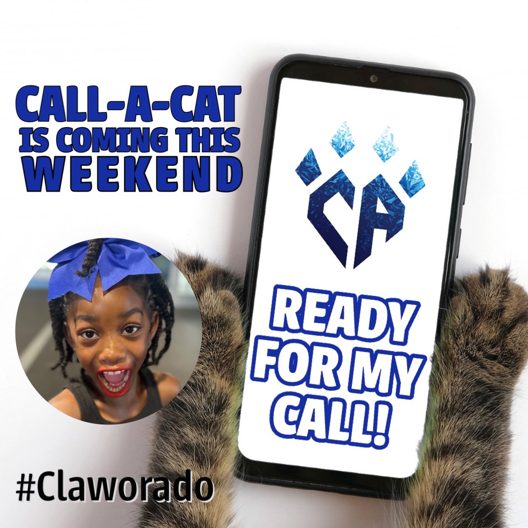 ca_denverco's tweet photo. Get excited! We are halfway through the week, which means… halfway to 
CALL-A-CAT! 

Who’s ready?! 💙🖤📞

#Claworado #TheBestOfTheBest #CallACat #TeamAnnouncements #ColoradoCheer https://t.co/WWzLgPjPhn