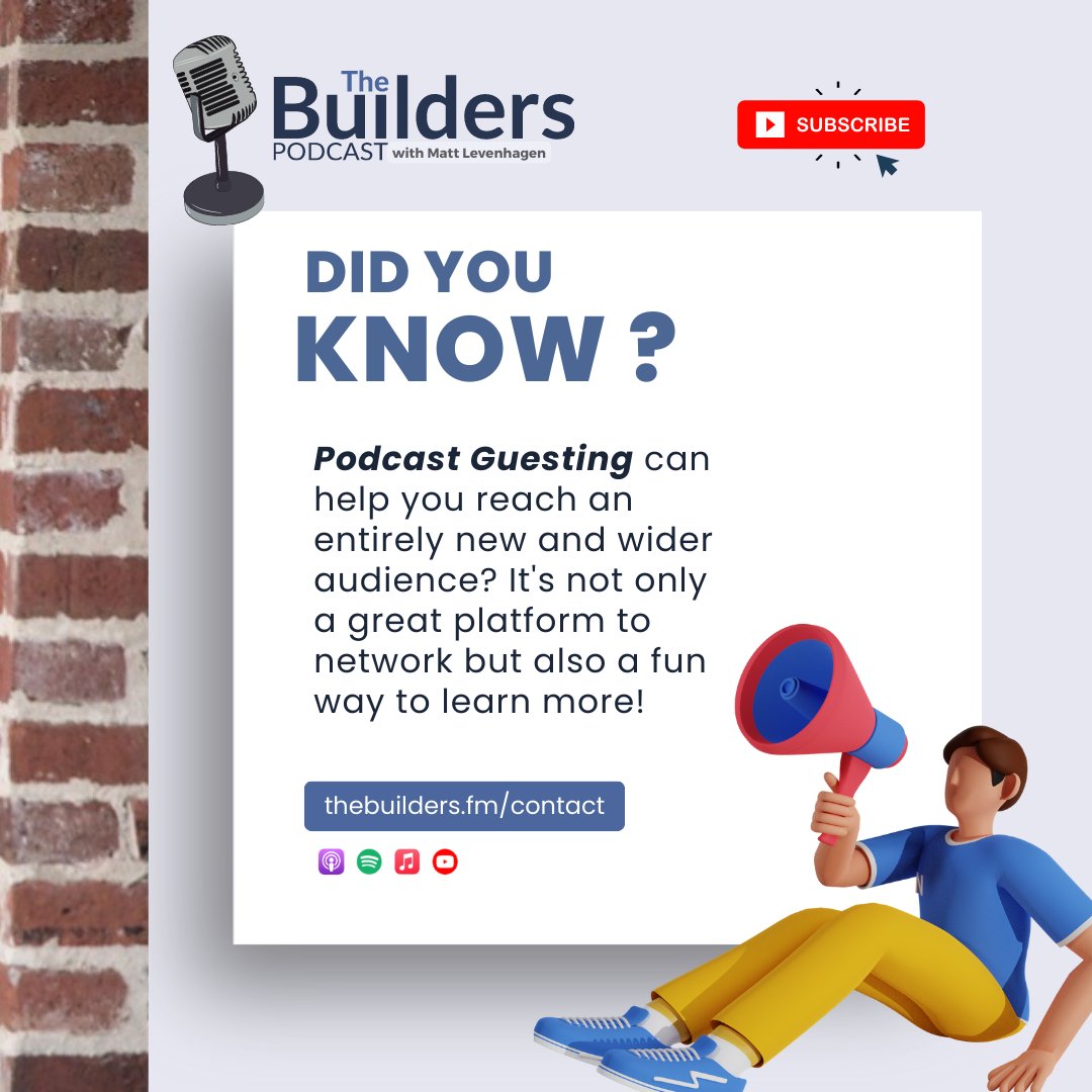 mattlevenhagen's tweet image. Do you want to expand your reach? #PodcastGuesting is the key! 🔑

By being a guest on podcasts, you can expand your network &amp;amp; reach a wider audience from various niches. Additionally, you&apos;ll have the opportunity to learn from fellow #entrepreneurs and like-minded individuals.