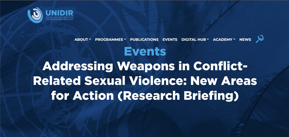 📢 #UpcomingEvent: “Addressing Weapons in Conflict-Related Sexual Violence: New Areas for Action” 

Check out @UNIDIR’s website for more information. @ColombiaONU @UN_Women @MukwegeFound #CRSV 
➡️ unidir.org/events/address…