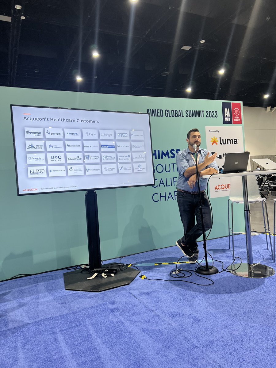 mbseaman's tweet photo. @Acqueon presenting on customer &amp; patient engagement.  Come
By @socalhimss healthcare of the future pavilion. https://t.co/rjb88DfXVS