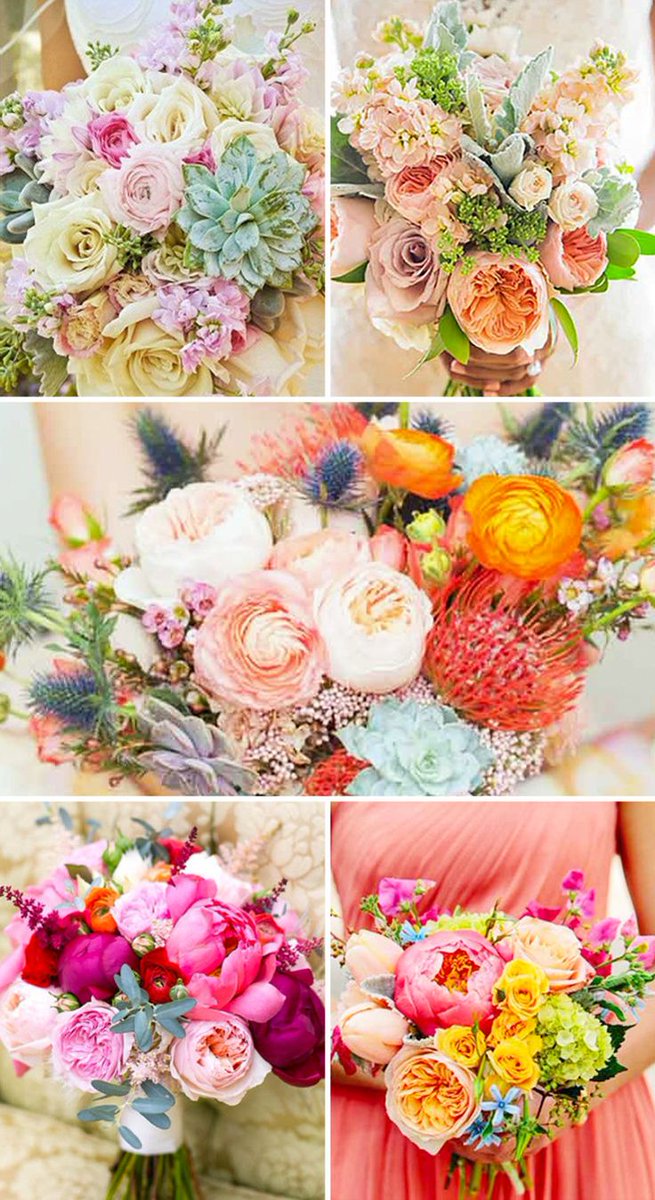 I love the fabulous flower and color combinations in these bouquets, don't you?  #MKEFlowerMarket