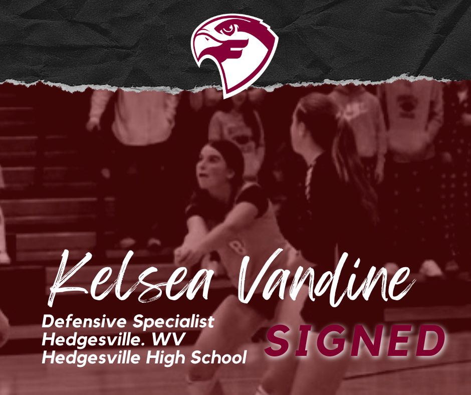 Welcome to our newest Falcon, Kelsea Vandine!   Kelsea is a Defensive Specialist from Hedgesville, WV.  Welcome to the Falcon Family. Kelsea!