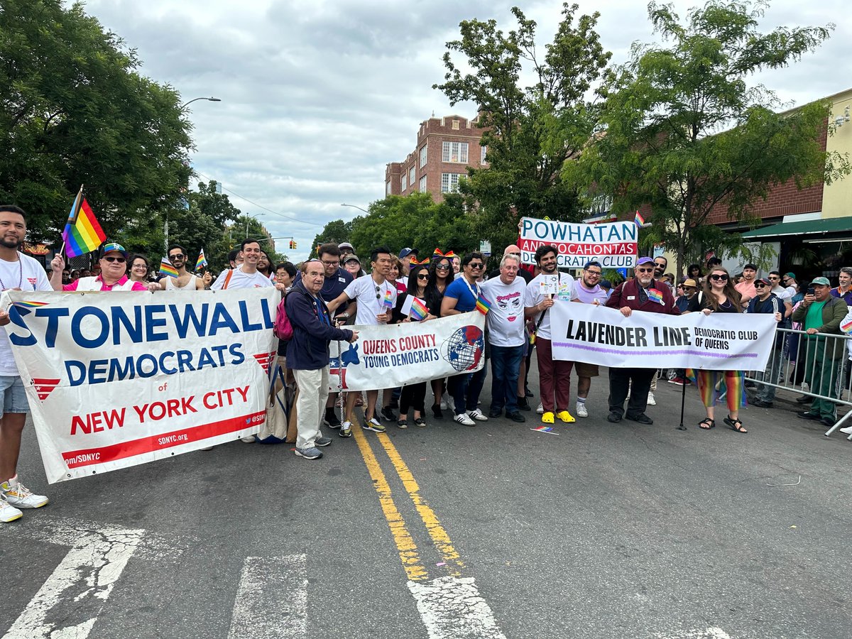 We had an amazing time celebrating the LGBTQ+ Community at Queens Pride on Sunday! We marched with our friends from the <a href="/LavenderLineDCQ/">Lavender Line Democratic Club of Queens</a>, <a href="/SDNYC/">Stonewall Democrats of NYC</a>, and <a href="/PowhatanDems/">Powhatan Democrats</a>. 
(Photos by Michael Clark Street Photography)
