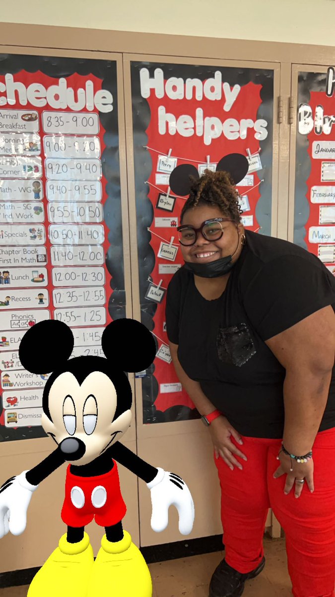 Look who came with me to visit @MsMiller_grade2 classroom today?! #DisneyDay #2ndgrade #MickeyMouse #BCPS