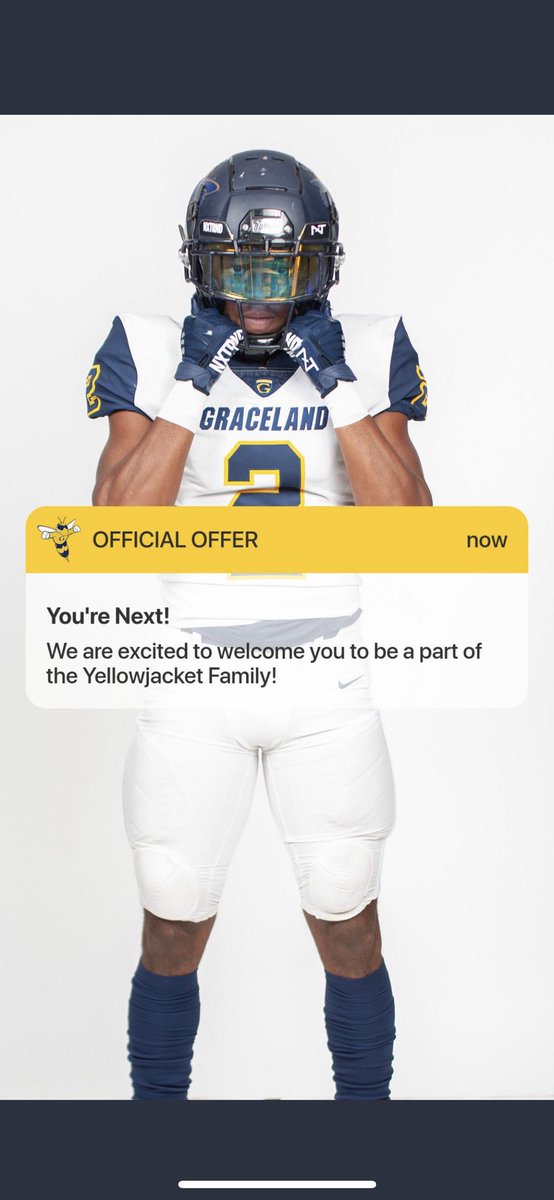 After a great talk with <a href="/BirgeAndrew/">Andrew Birge</a> I am blessed to receive my first offer to play football at the next level! <a href="/GracelandFB/">Graceland Football</a> <a href="/wntigerFB/">WN Tiger Football</a>