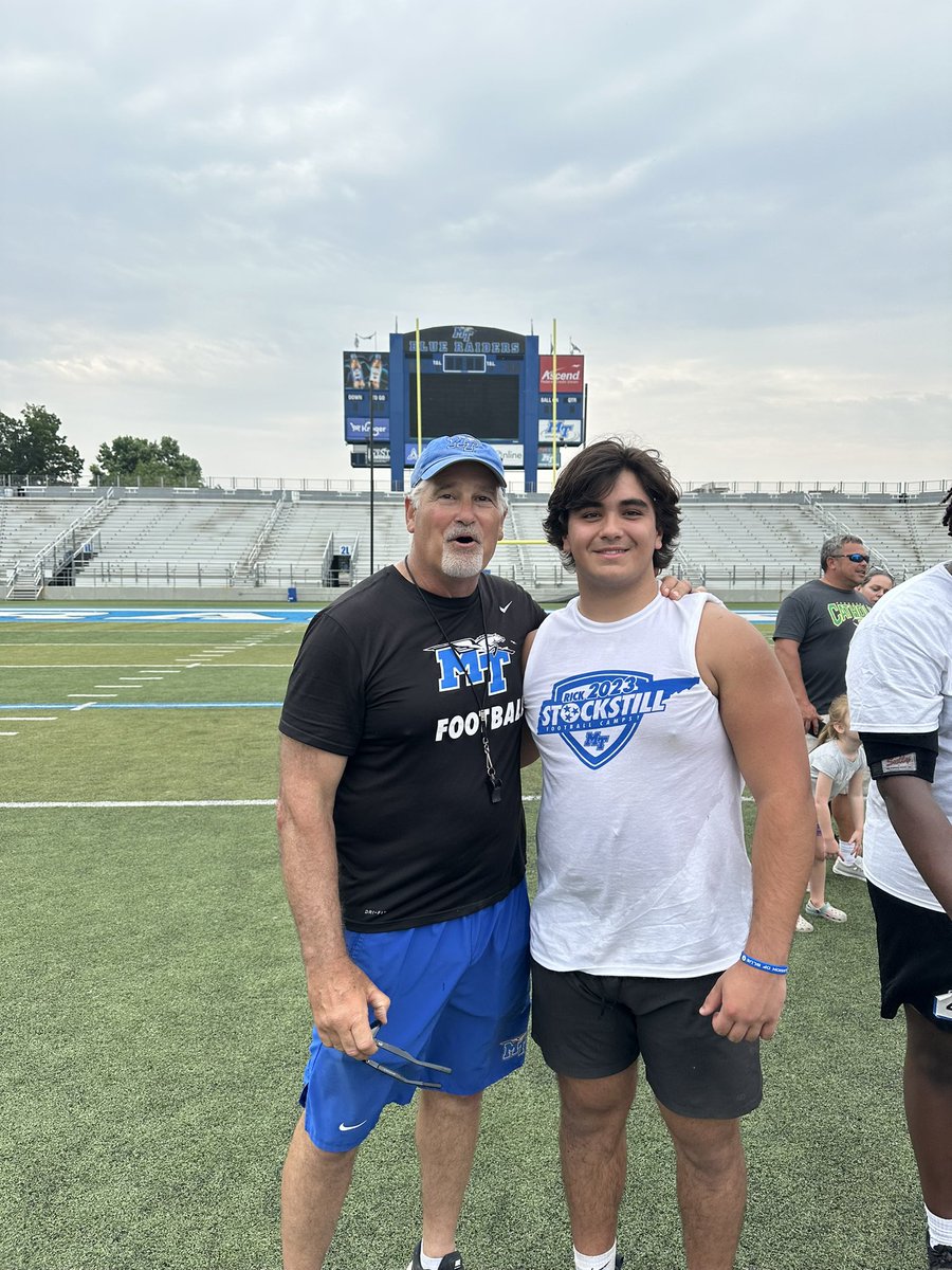 Great time at Middle Tennessee today!! Thank you @CoachMalloryMT <a href="/CoachTKrause/">Tim Krause</a> <a href="/bhernyscoutguy/">Brian Herny</a> <a href="/RecruitingBh/">BH Recruiting Agency</a> <a href="/CoachMac8740/">Coach Mac</a>