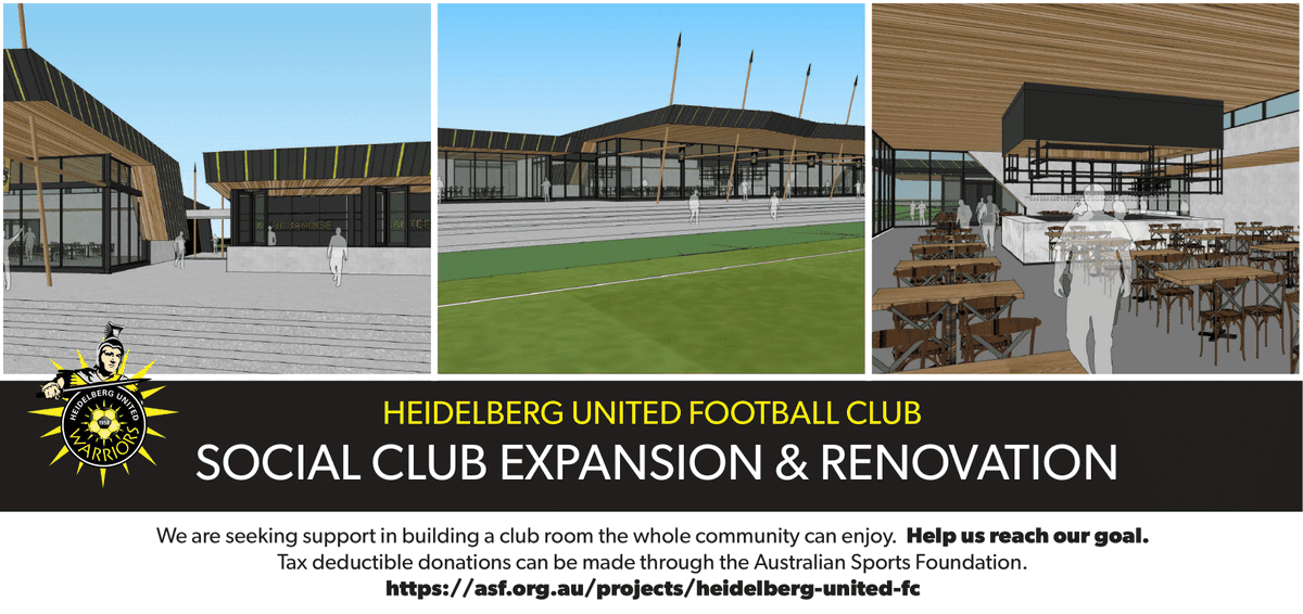 The Tsalikidis family will contribute $50,000 to the fundraising campaign for the construction of Heidelberg United’s new Social Club, which is estimated to cost $2 million. Heidelberg United FC - Australian Sports Foundation asf.org.au/projects/heide…