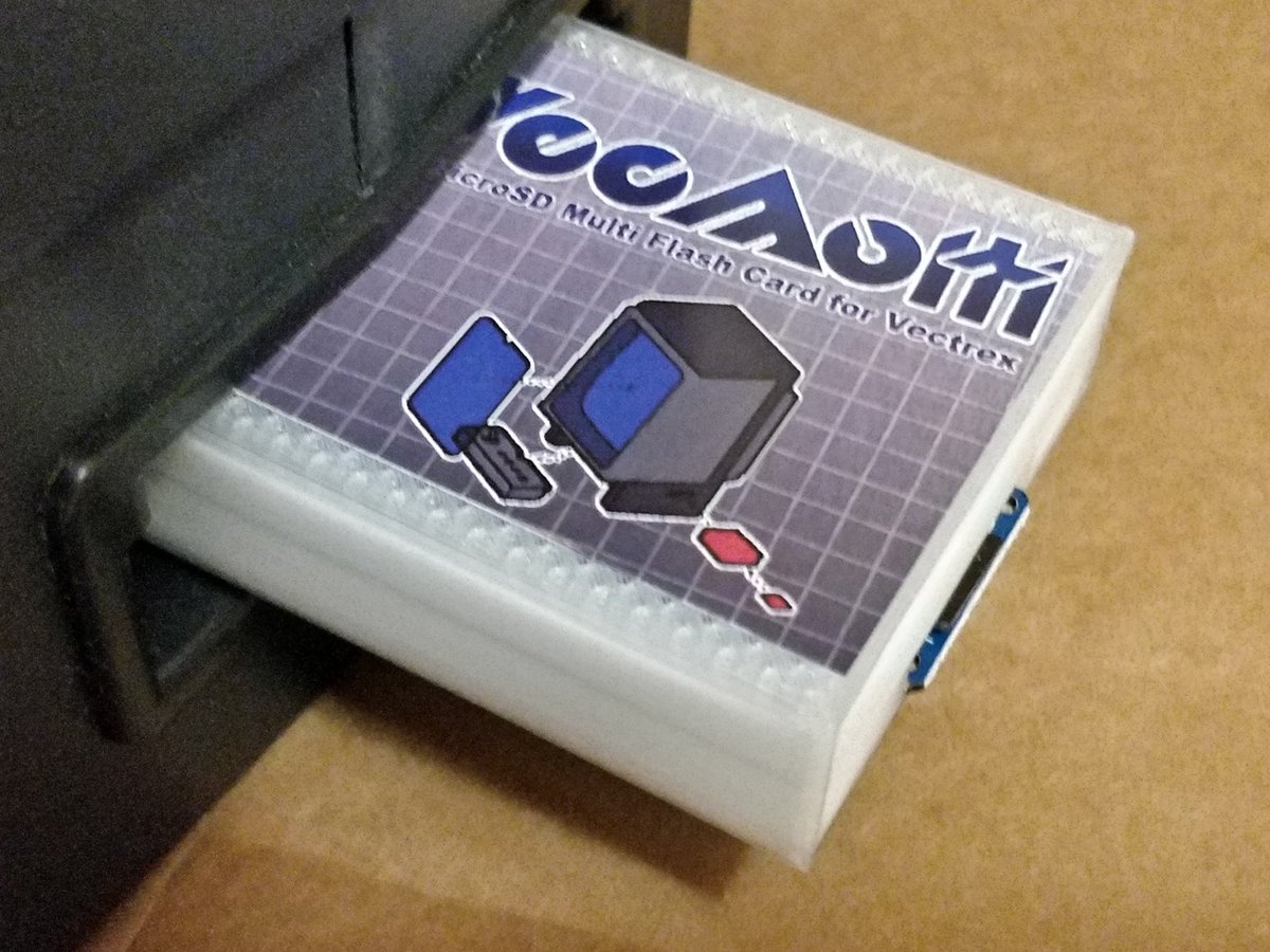 Vectrexer's tweet photo. VecMulti SD Card Flash Vectrex Multicart.
Buy Direct from the creator Richard Hutchinson.
$100.00 USD. 
Price includes FREE GLOBAL SHIPPING.

Email: richard.hutchinson@dsl.pipex.com

#vectrex #flash #multicart #sdcard #everdrive #multi #cart #microsd #microsdcard #cartridge https://t.co/KgYFtOQsuN