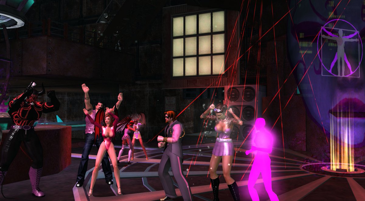 LAS_aka_Alyx's tweet photo. Pretty in Pink? Pretty in Punk? Who cares we came to PARTY! Thanks to Femme Fatales for hosting this awesome night! #cityofheroes #homecoming #roleyplaying https://t.co/xSZf23qI1n