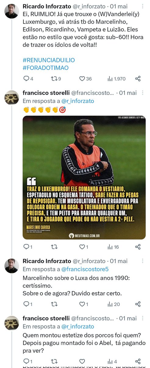 r_inforzato's tweet image. Essa conversa nem precisou envelhecer tanto para mostrar quem estava com a razão.
Pena q o outro lá, q deve ter algum pôster do Luxa pendurado no banheiro da casa dele, me deu block (retribuído!) pq sabia que isso seria lembrado... 🤣

#ForaDuilio
#ForaAlessandro
#ForaLuxemburgo