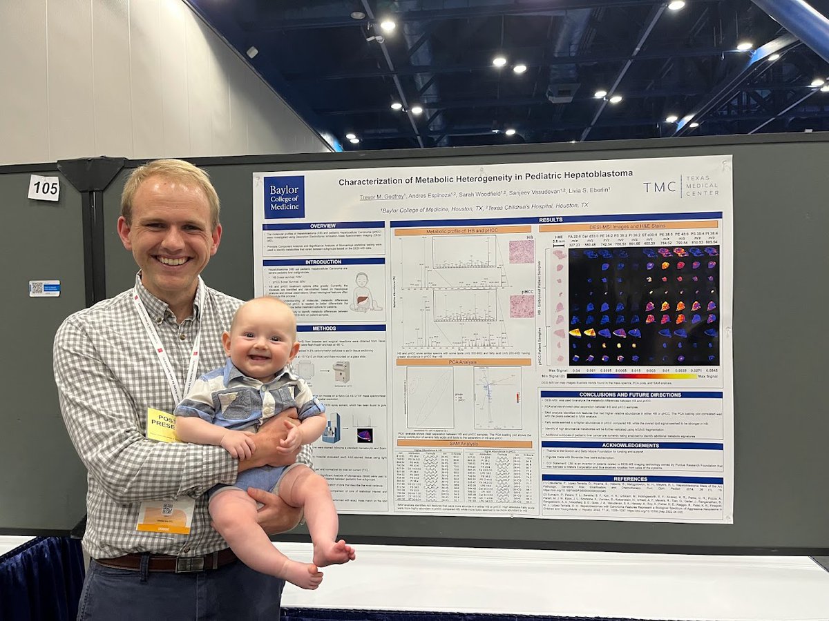 The highlight of my week at #ASMS2023 was receiving a visit to my poster from this distinguished young gentleman. #MassSpecDad