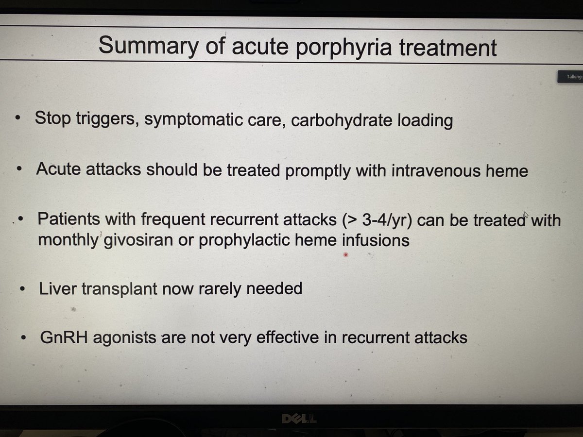 AparajitaSingh0's tweet photo. Excellent @UCSFHospitals grand rounds by #BruceWang @UCSFGIfellows
Monthly Givosiran can be helpful for frequent acute porphyria attacks https://t.co/43qaXVHXiP