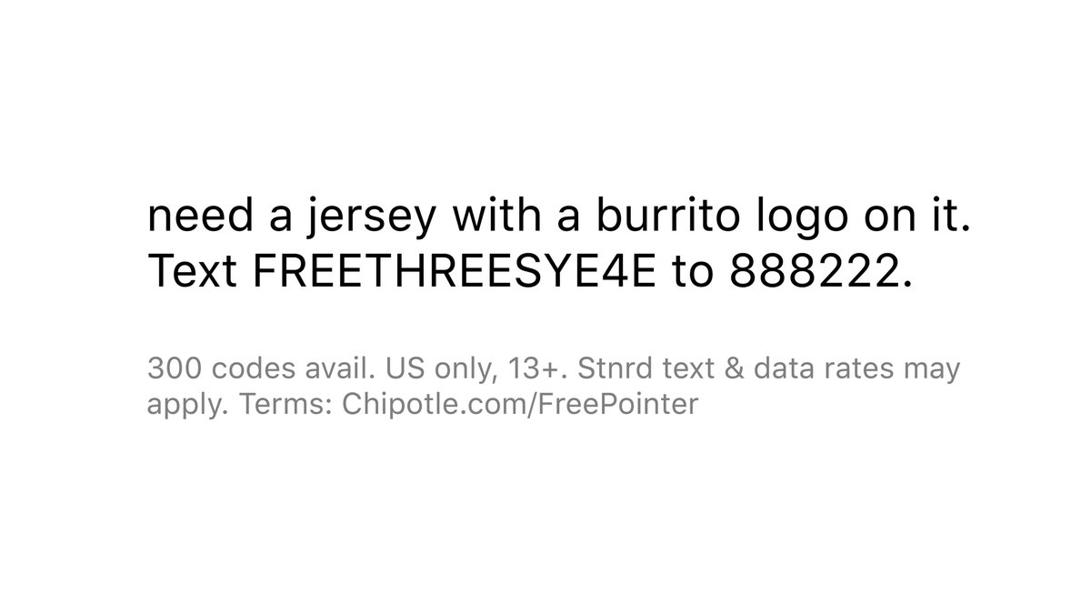 Chipotle on Twitter "ChipotleFreePointer"