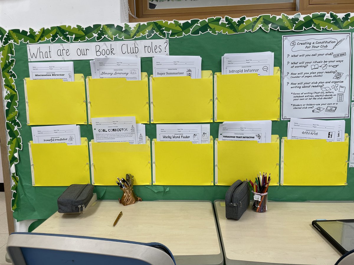 davidmrive's tweet image. 4R Book Clubs (collaborative literature circles): Ss co-construct a vision &amp;amp; expectations, delegate roles, conduct shared reading, work on independent tasks, &amp;amp; discuss work in order to strengthen comprehension &amp;amp;  boost social &amp;amp; communication skills. #reading #agency @SJA_Jeju💡📚