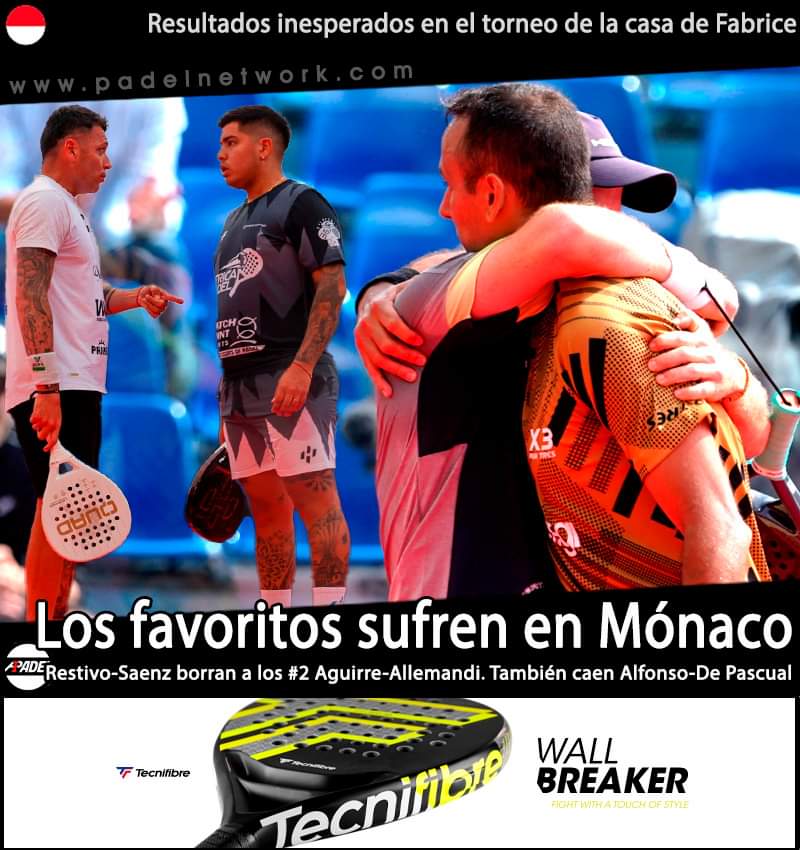 Mónaco suena a lugar soñado pero puede ser pesadilla. Los favoritos sufren en casa de Fabrice Pastor: Restivo regresa con gloria y con Saenz borra a Aguirre-Allemandi. También caen Alfonso-De Pascual mientras los #1 arrasan. Chozas-Augsburger pasan en 3.  padelnetwork.com/a1padel/2023/j…