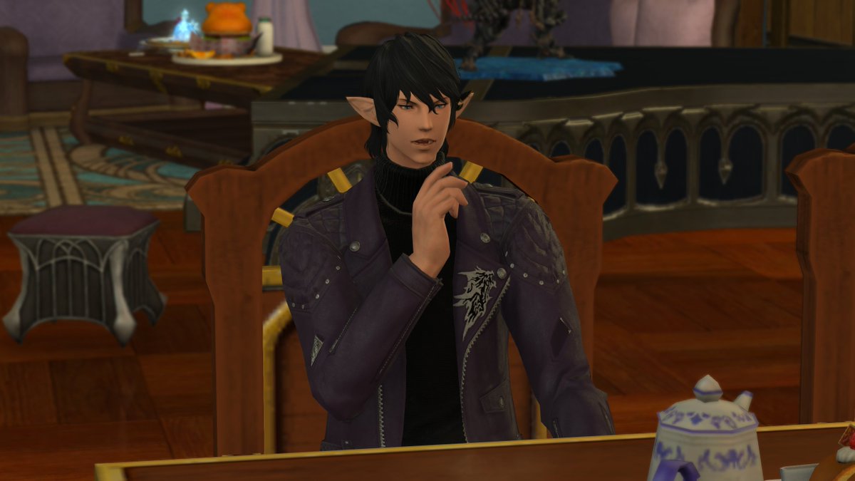 Oceania: 'Oh, would you like some cake? I made it myself using birch syrup. I do believe it's a favorite flavor of yours?'
Aymeric's reaction is that of intrigue and surprise.
#elezen #WoLmeric #WoLship #ElezenHours
