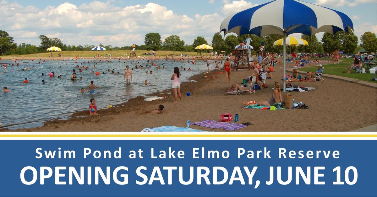 Have plans for the weekend? How about a swim at the Lake Elmo Park Reserve Swim Pond? The Swim Pond will officially be open this Saturday, June 10, which is also National Get Outdoors Day where all Washington County Parks are free to enter, no vehicle permit required.