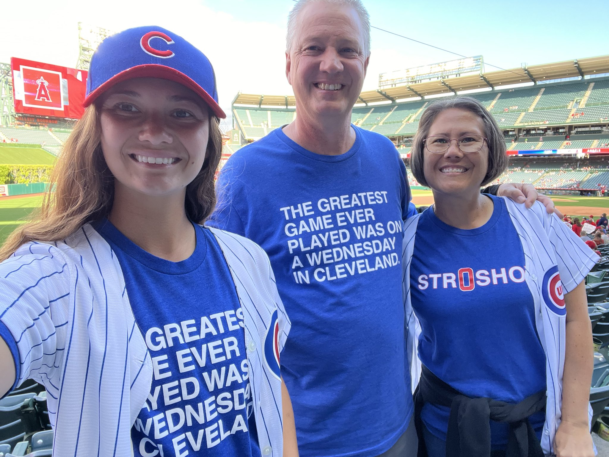 Sandra Blessin on X: San Diego 🚗 Anaheim! Go @cubs Go!! Let's get a W!  @obvious_shirts travel well, lots of compliments on the shirts this road  trip! #FlyTheW #RedBill  / X