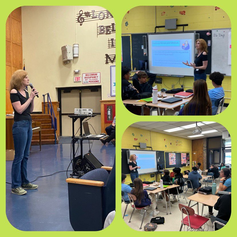 MrKramme's tweet photo. For many years one of our favorite authors has graciously Skyped LB Students.Yesterday @jcharbonneau raised the bar and visited @lbeachms1 IN PERSON on what was the tenth anniversary of her novel, The Testing!! We can’t thank you enough!! Simply special #thetesting @MrsBehanLBMS https://t.co/z0va3gu8Dq