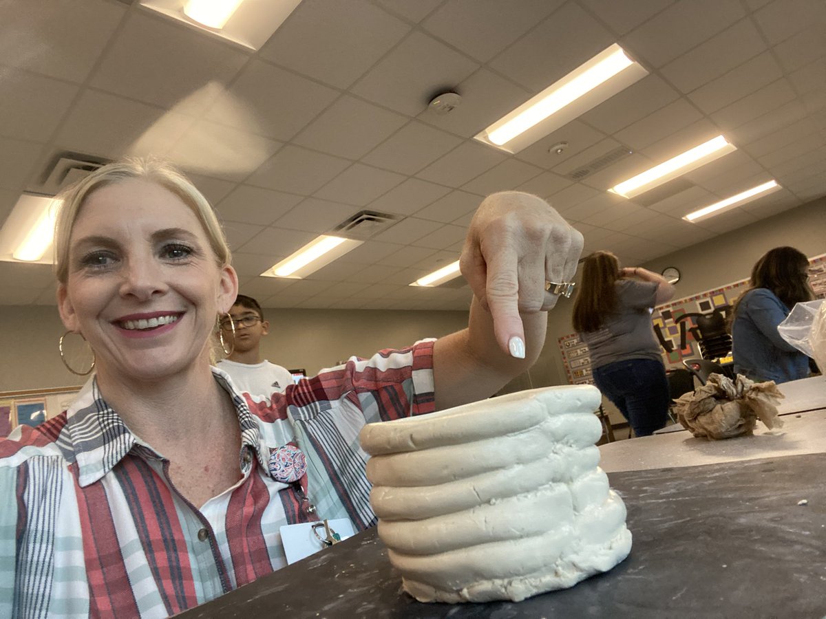 Art Enrichment with Ms. Paine! I worked on my own coil pot today. #CampMustang #CFISDspirit #WeAreBane #BaneElementary #SummerSchoolFun