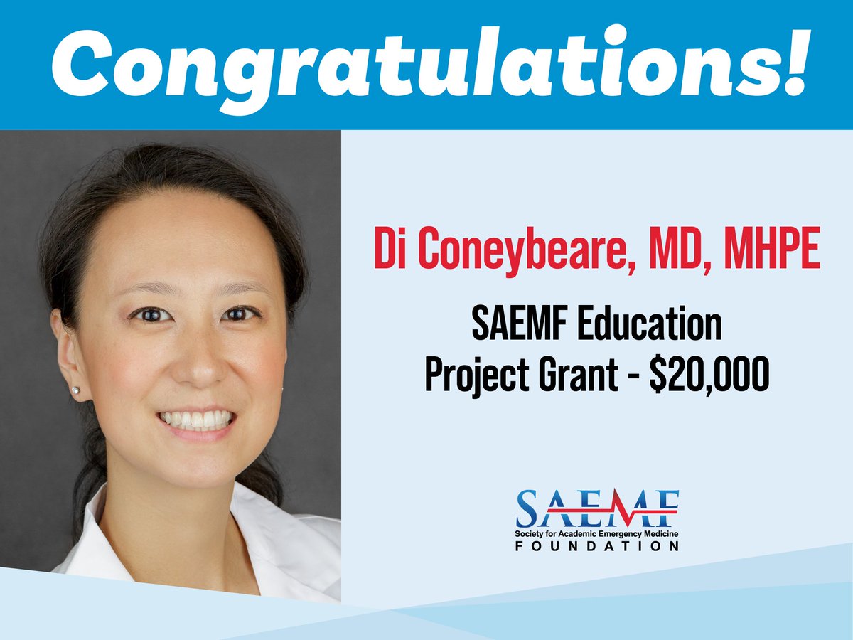 Congratulations to Dr. Coneybeare on receiving funding for her research: "Professional Identity Formation in Emergency Medicine Fellows: A Qualitative Investigation to Define the Transformation."

Learn more: ow.ly/NhgS50OxHv2 
Donate: ow.ly/MbX650OxHv3