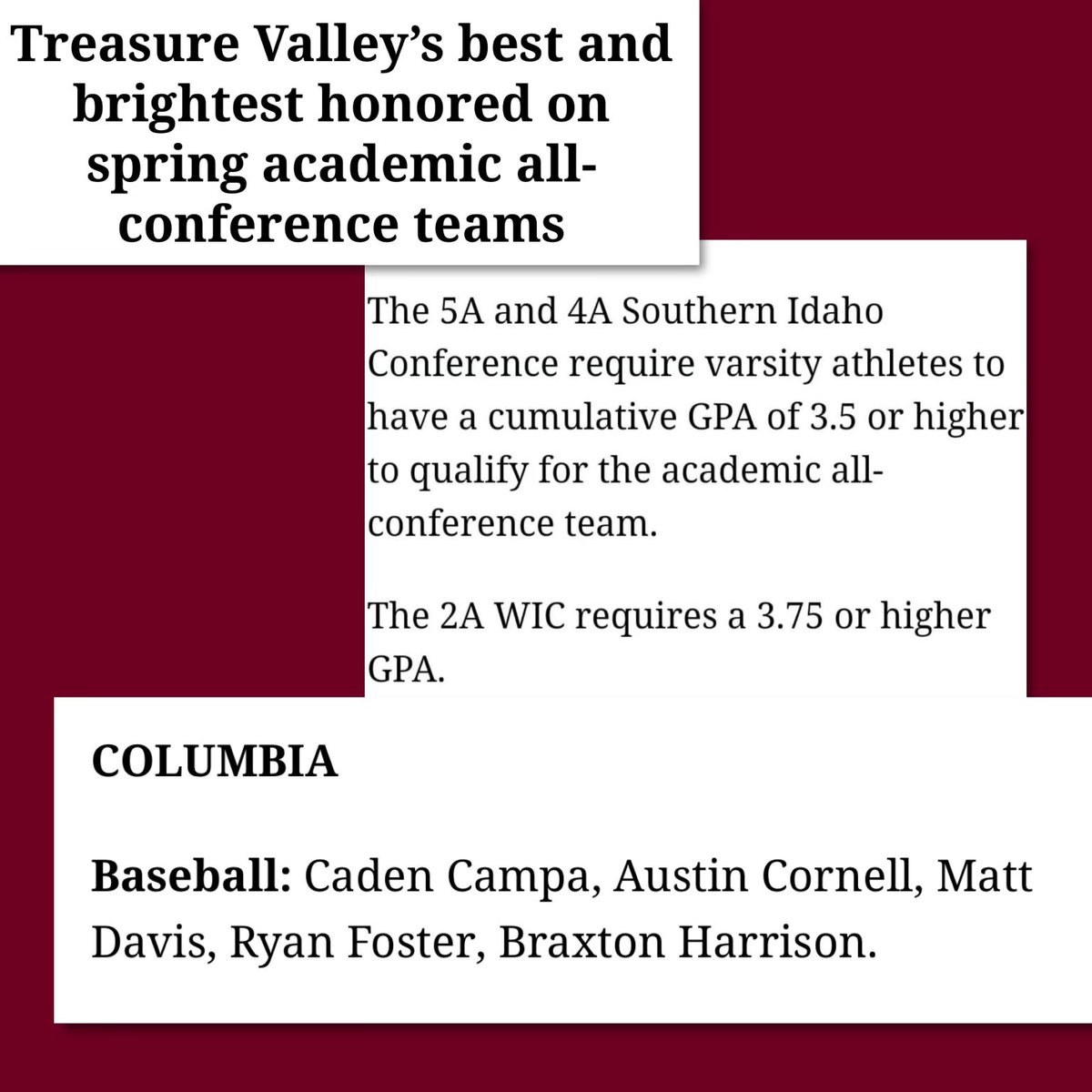 AustinCornell54's tweet photo. I am honored to have been given academic all conference for the 2023 season https://t.co/robDdgUvvy