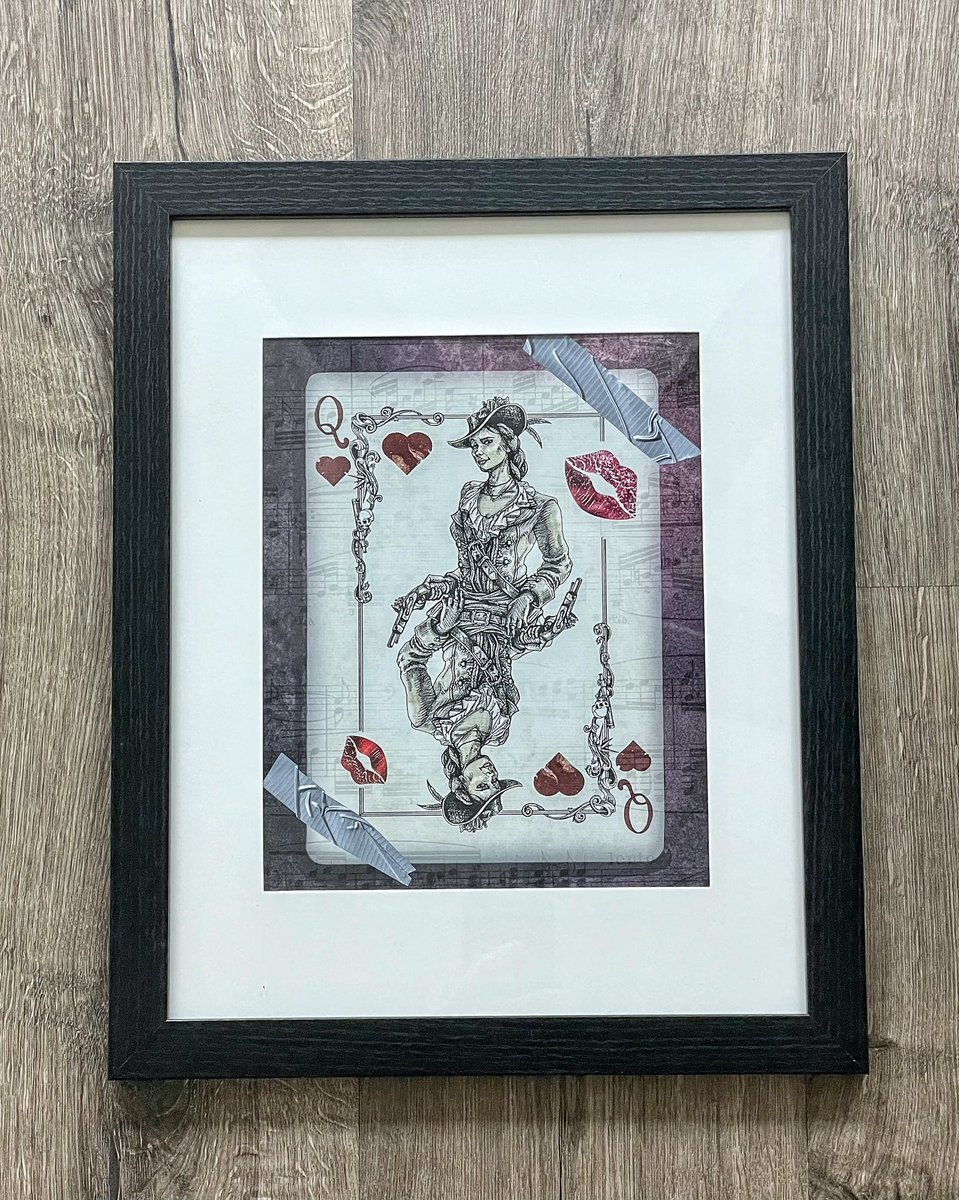 michellekottart's tweet photo. First, I’ve always loved this print. I’m working on a playing card series. I love how the matte turned out. 

Available for purchase! Not on the website yet, DM if interested. Taking Venmo and CashApp. #art #gambler #queenofhearts https://t.co/qt9DM6hn6S
