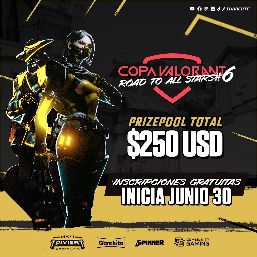 Ya están abiertas las inscripciones de la Copa Valorant Road to All stars 6, tenemos 250 dólares de Prize Pool. 😎🔥
🖥️ Transmisiones en vivo por Twitch twitch.tv/tdt_esports
LINK DE INSCRIPCIÓN GRATIS: communitygaming.io/es/tournament/…
#TorneoValorant #LATAM