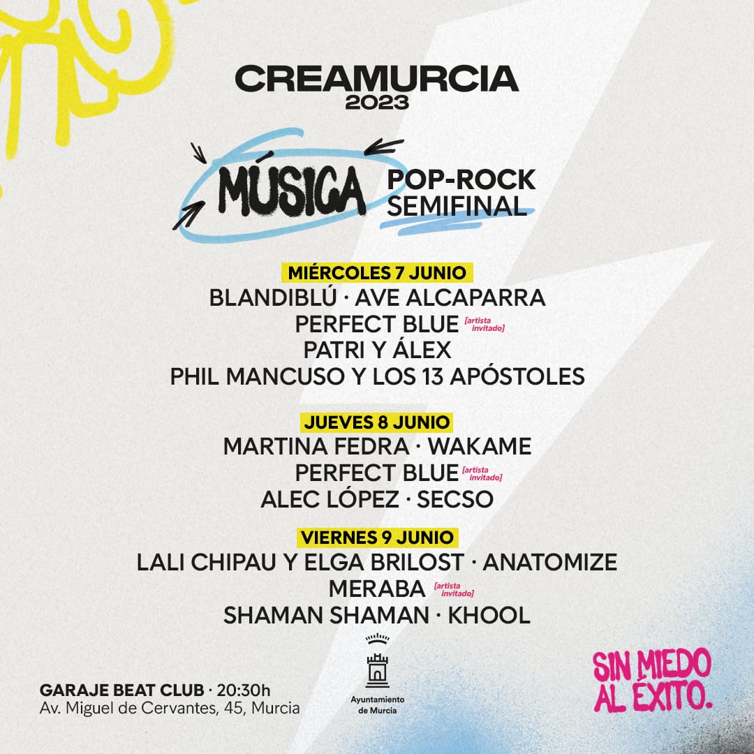 estoeswakame's tweet photo. Mañana vamos a estar junto a nuestros hermanos @MartinaEfedra #AlecLopez #Secso y como artista invitado #PerfectBlue en las semifinales del certamen @_CreaMurcia_ a partir de las 20'30 h.
Llevamos el pecho inflao' por coincidir con tanta buena gente💚
NOS VEMOS MAÑANA💪 https://t.co/Aga5GbXixH