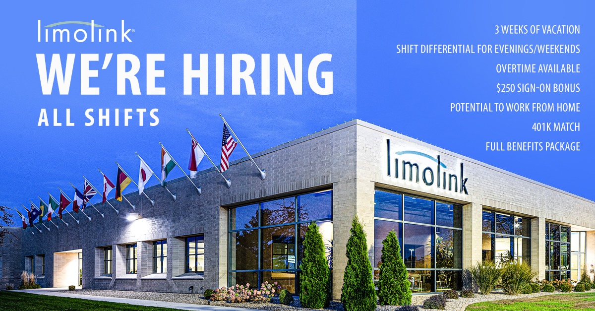 LimoLink's tweet photo. We are looking for hard-working, dedicated employees that enjoy working in a fast-paced work environment!  Explore our job openings now: https://t.co/3kjw5fZFv3 https://t.co/LoELhyoYMB