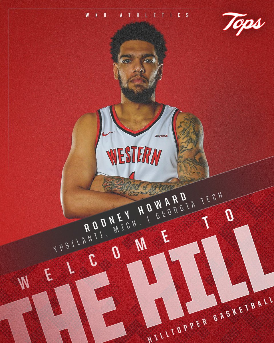 WKUBasketball's tweet photo. There's a new Hot Rod in town 🏎

Please welcome @RodneyHoward24 to the family‼️ #GoTops 

📝 | https://t.co/DymYsbQRZd https://t.co/jXLIDJkwQa