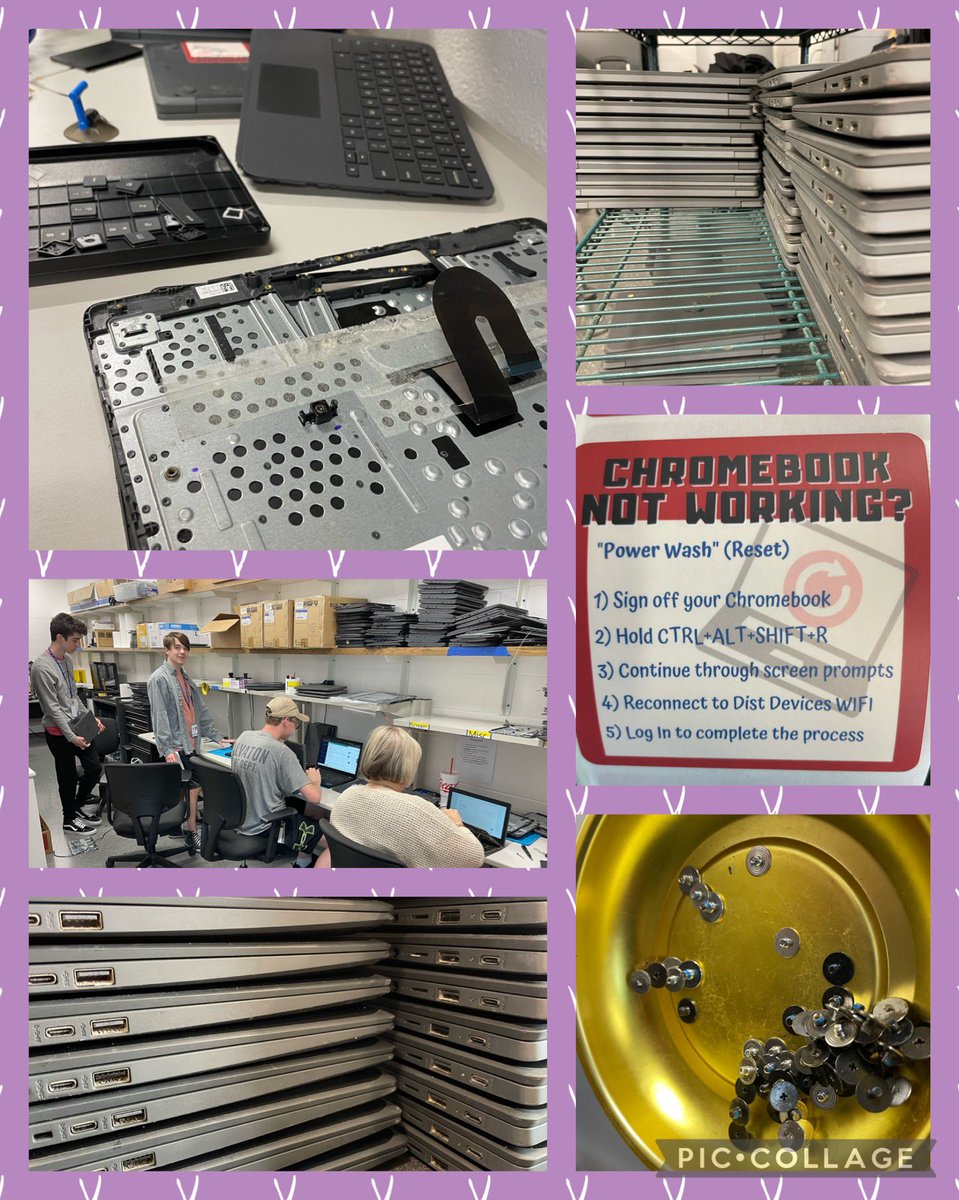 MsMarcumBGISD's tweet photo. Over 200 BGJHS devices repairedπ©π½βπ§ & all freshman devices checked! πͺπ» To be fair, we had an extra set of handsβ¦ errr paws πΎ helping! This Summer Crew is dog-tired! πΆ #bghs #bgjhs #kydlc #TechCrossFit #mascot https://t.co/WeGZcQbrdS